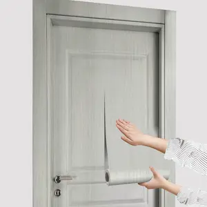 Simulated embossed wood grain door self-adhesive, Modern PVC waterproof and stain-resistant, suitable for room, kitchen, living room, office door panel wall decoration, easy to install, 30.31 in* 78.7 in