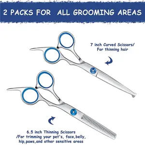 Professional 6-Inch Hairdressing Scissors - Hypoallergenic, Stainless Steel Thinning & Cutting Shears with Ergonomic Handles, Blue Accents for Salon & Home Use, for All Hair Types, Durable Shear Construction
