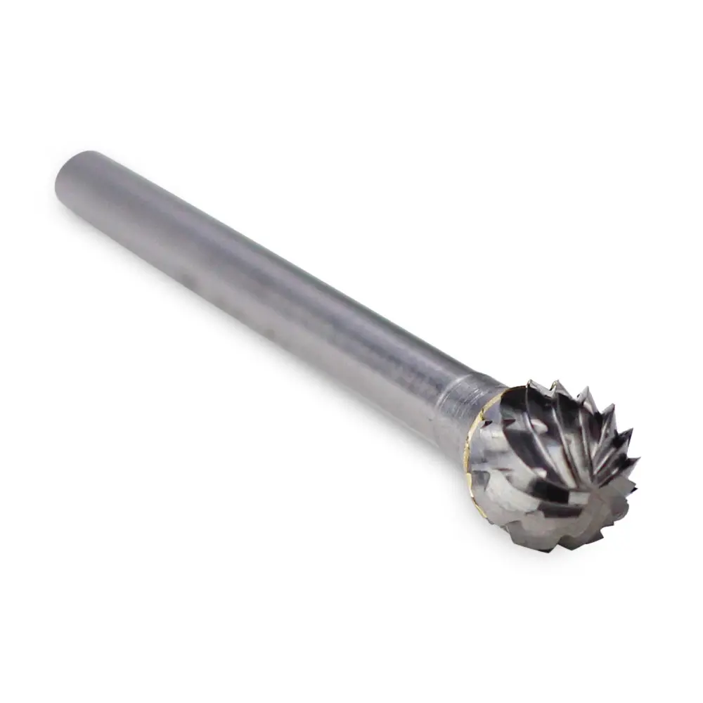 Ball Shape Carbide Burr, Double Cut - 1/8" Shank