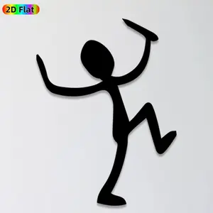 1pc Dancing Stick Figure Metal Wall Art,Dynamic Dancing Stick Figure Statue Mural, Ideal Gift for New Year, Christmas, Dance Decor Enthusiasts,  Wall Sculptures, Perfect for Living Room Wall & Garden Fence, Unique Wall Art Accent