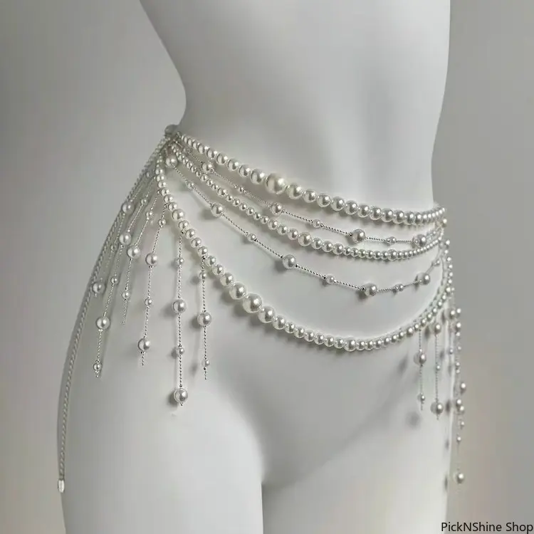 Women's Butterfly Princess Layered Tassel Waist Chain - Luxury French Minimalist High-End Body Jewelry, Heavy Craft Fairy Accessory, Unique Funky Fashion Accessory, Boujee Gift for Women, Accessories For Women
