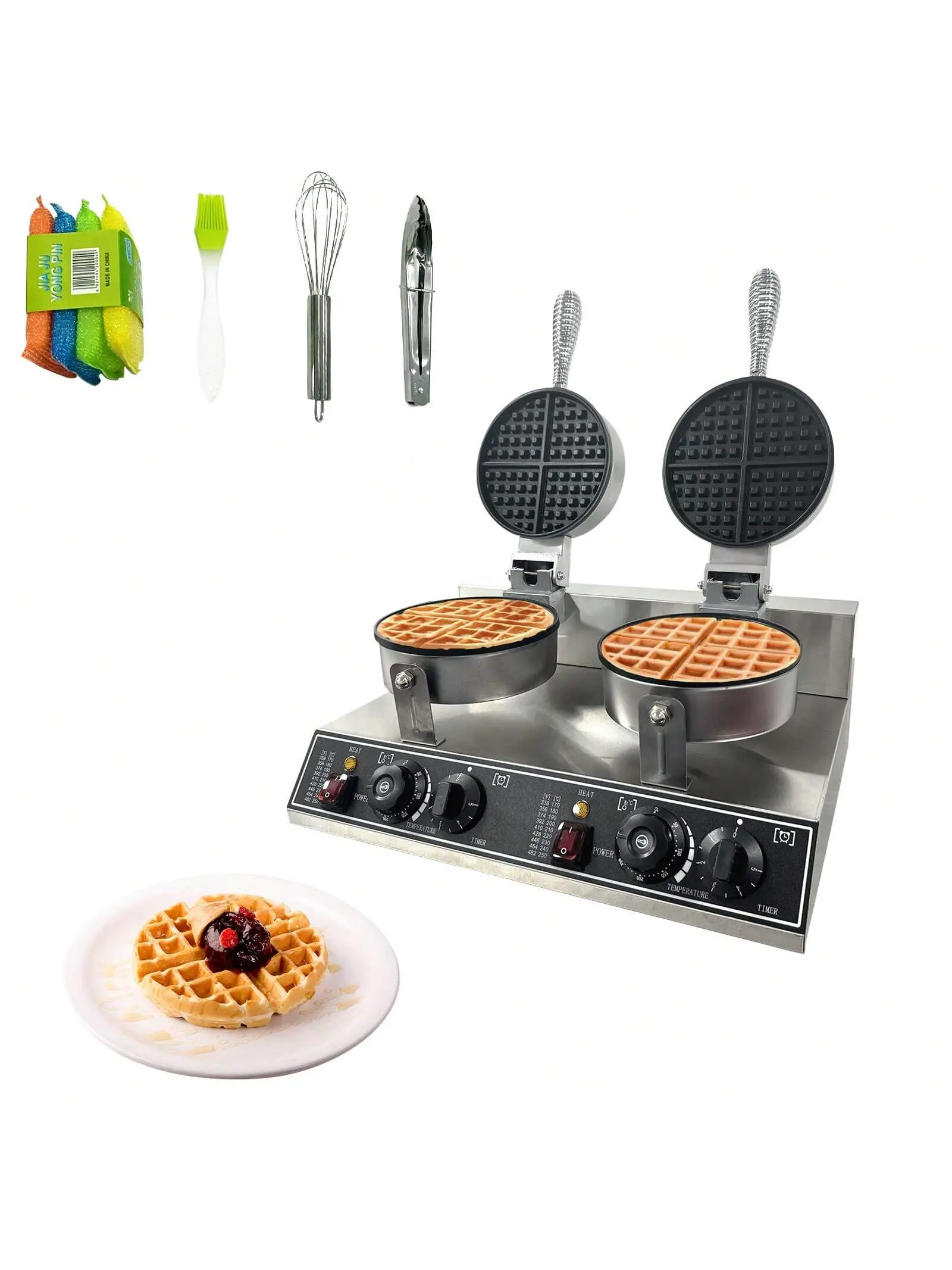【Christmas Gift】2400W Commercial Nonstick Mini Dutch Pancake Maker - 110V Electric Kitchen Tool for Home, Restaurants, Parties, Dessert Stores, Waffle Maker, Kitchen Tools