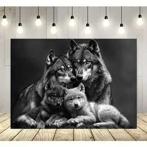 Wolf family family decorative tapestry, high-quality polyester fiber tapestry, lightweight and easy to hang, suitable for decoration in indoor bedrooms and living rooms, and can also be given as gifts for festivals, events and birthday parties.