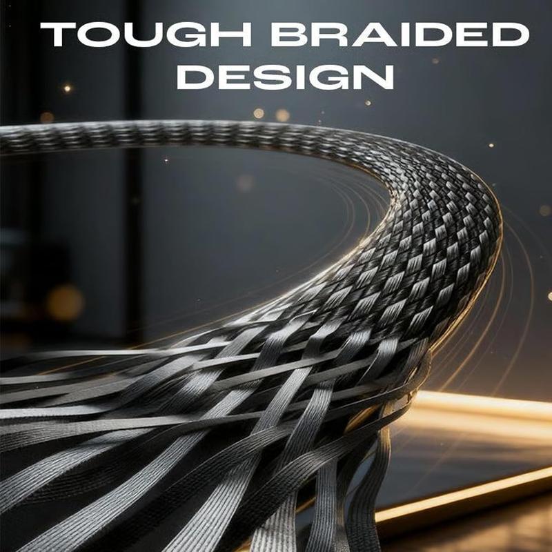 Invisible Holder Charger Cable with Stand 240W Super Fast Charging 2-in-1 Fast Charging Cord & Phone Stand for Gaming Office Car Travel Type-C Charging Cable Black Cellphone Electronic