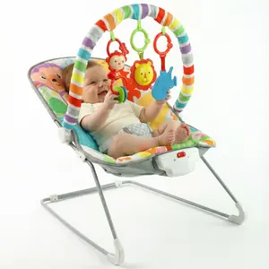 Baby Rocker Seat – Soft Infant Bouncer with Music, Vibrating Soothing Mode & Removable Toy Bar, Comfortable for Play & Rest