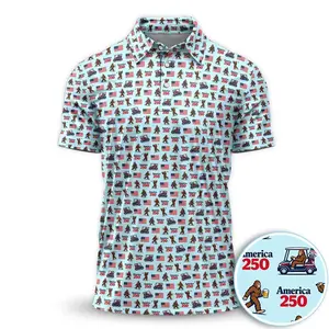 funny Bigfoot Golf Polo PGA Performance Style Golf Shirt 2026 - America 250th