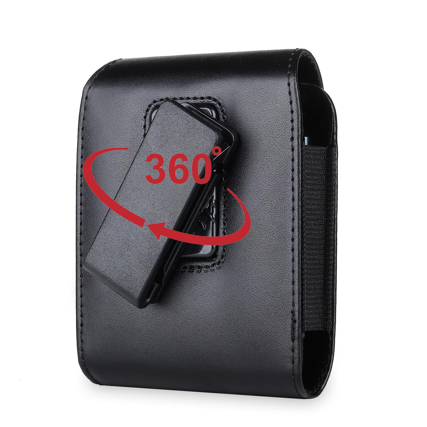 Cell Phone Holster Pouch PU Leather For Man 360°Belt Clip Strong Magnet Carrying Perfect For Outdoor Daily Use For iPhone17/16 Pro Max/Samsung S25 Ultra/Google Pixel