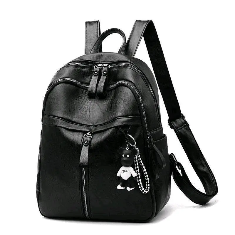 Luxury Waterproof Women’s Leather Black Backpack Luxury Waterproof Women’s Leather Black Backpack