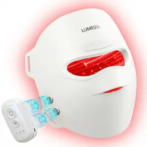 Lumesse Red Light Therapy, 4 Color LED Light Face Mask, Photon Skin Rejuvenation For Daily Care, Cordless, 2000mAh Rechargeable, Ideal Gift For Women, Summer Gift Skincare Facial,