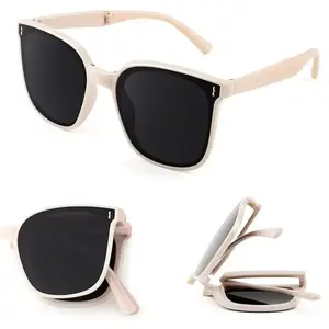 Square folding sunglasses for men women portable foldable sunshade with protective lenses