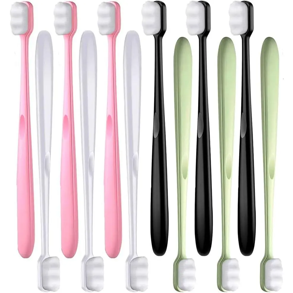 Extra Soft Manual Toothbrushes, 12 Pack Bulk Toothbrushes with 20000 Micro-Nano Bristles for Sensitive Gums & Fragile Teeth, Adult Oral Care Supplies, Tooth Brush Pack, Micro-Nano Toothbrush