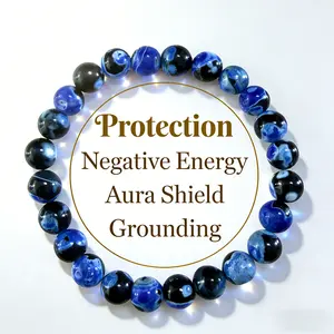 Blue Fire Agate  for Clarity & Focus - Handmade Healing Natural Stone for Protection & Memory, Gift for Her/Him, Perfect for Daily Wear