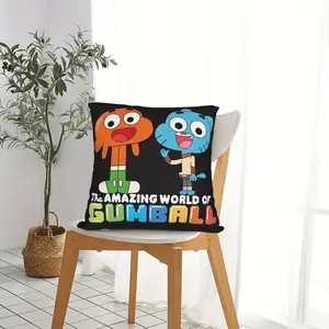BIIHUDU Anime Hug Pillowcase - Vibrant Character Design with "The Amazing World of Gumball" Text, Durable Polyester, Zipper Closure, Machine Washable - Perfect for Bedroom, Living Room Decor & Throw Pillows, Bedroom Decor Accessory | Playful Character Des