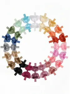 20 Colors Cute Daily Accessories, Handmade Solid Color Bow Baby Hair Band, High Elasticity Headband, Various Colors, Gentle on Hair