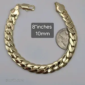 BRACELET gold-plated new style gold-plated 8"inches 10mm Classic Barcelets Elegant Minimalist Bangle