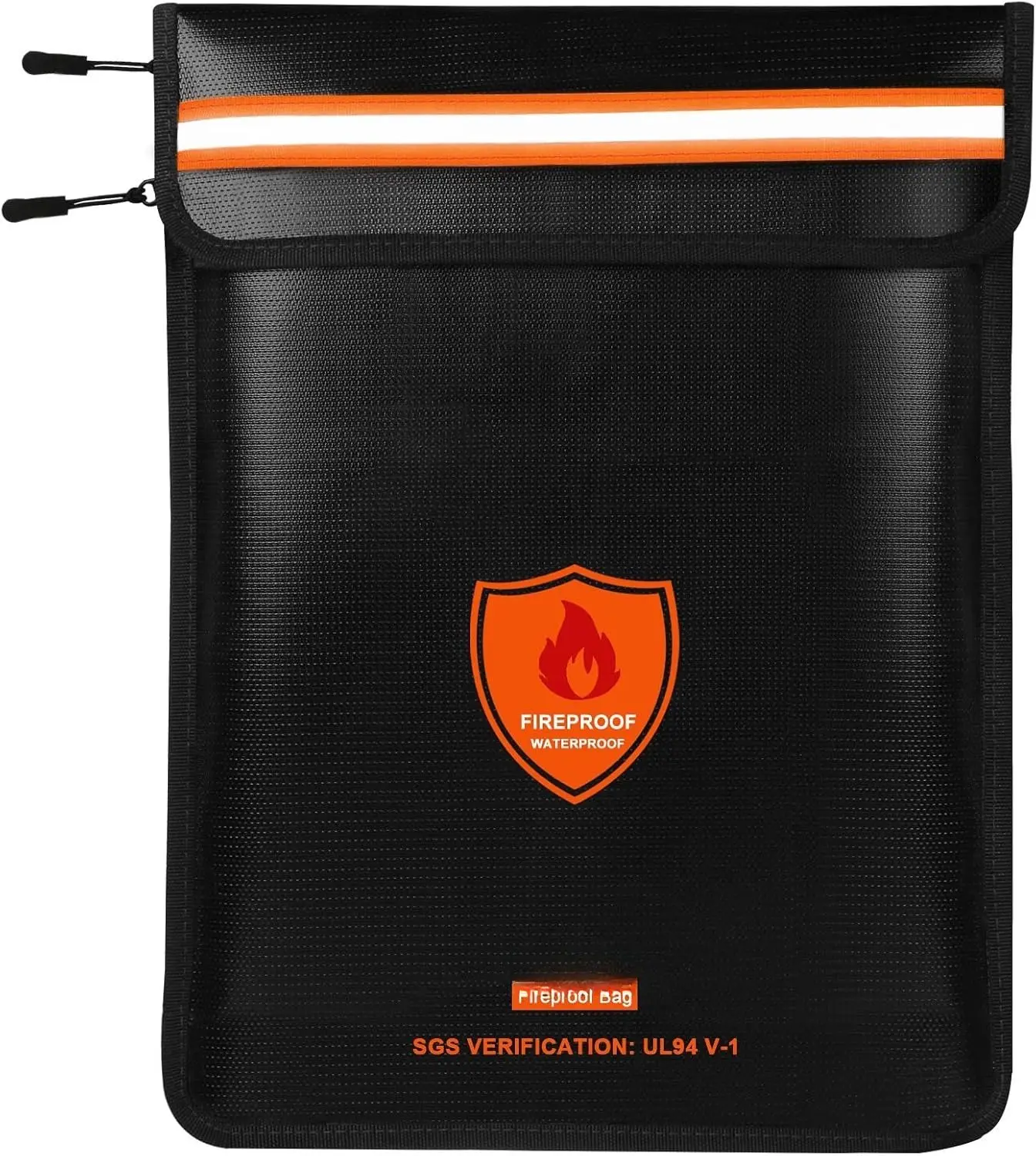 Fireproof Document Bag -  Fireproof  Bag with Zipper for /Important Documents/Valuables (Seal Protection), 15x11" (A4 Size), Fire Safe Envelope Bag with Reflective Strip