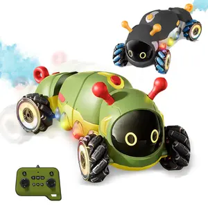 Intelligent Remote Control insect 4WD Stunt Car with Spray Light, Controlled Animals Electric Toys for Kids Christmas Gifts