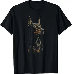 100% Cotton Doberman Dog Gift Lover for Men Women Dog Mom Dad Owner T-Shirt