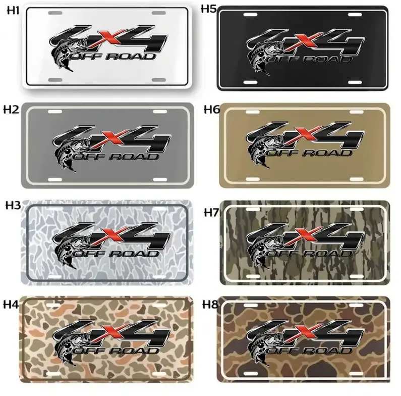 [4x4 Off-Road, Camouflage, Rugged Terrain, Off-Roading, Adventure] 4x4 Off-Road Adventure Camouflage Aluminum License Plate, 12x6 Front Car Tag, Rugged Terrain Vehicle Vanity Decor Gift