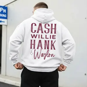 Cash Willie Hank Waylon Hoodie, Vintage Country Music Typography Design, Soft Cotton Fleece, Unisex Fit for Men & Women, Gift for Country Music Fans