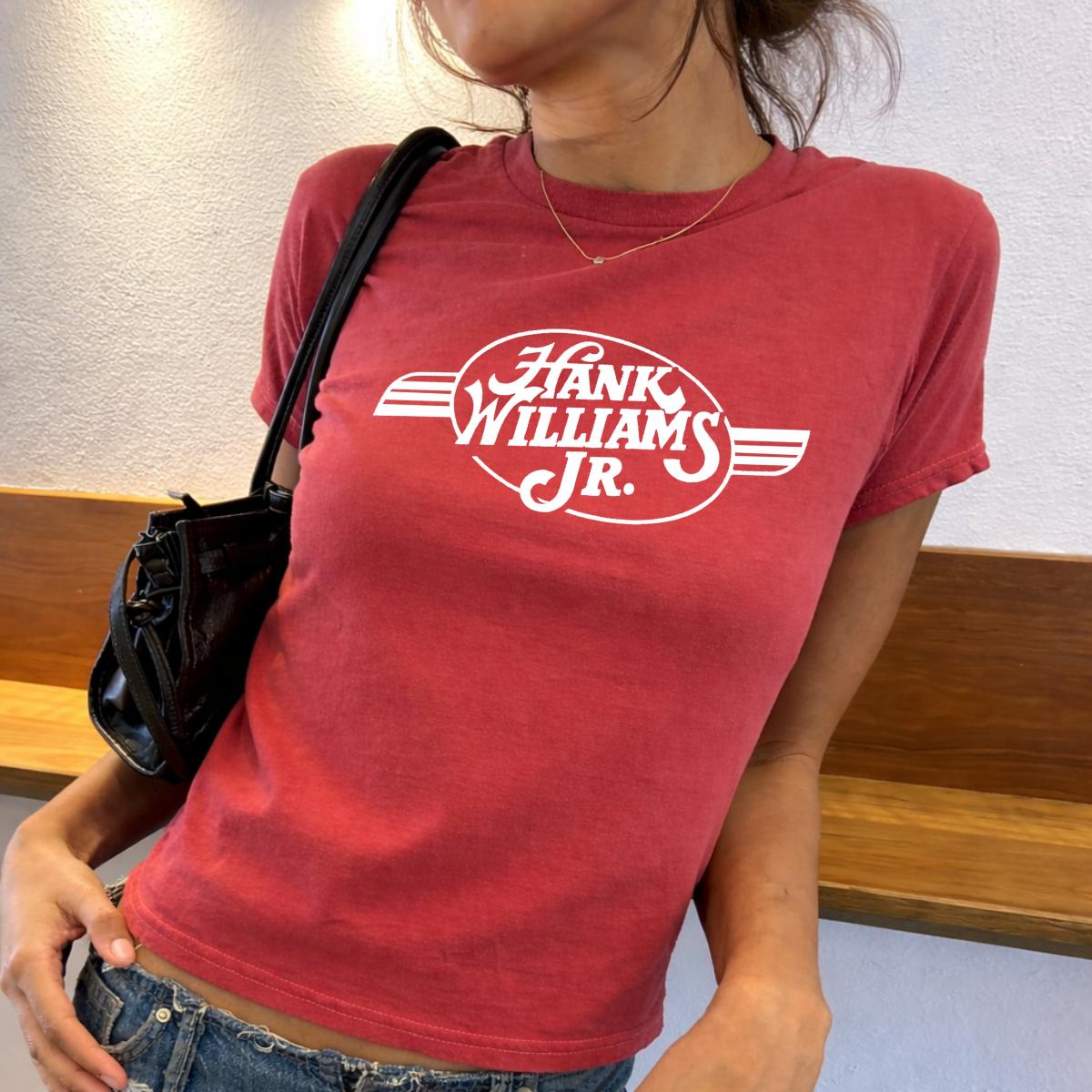 Hank Baby Tee, Country Music Graphic Shirt, Western Vintage Tee, Retro Music Fan Top, Southern Concert Style Baby Tee