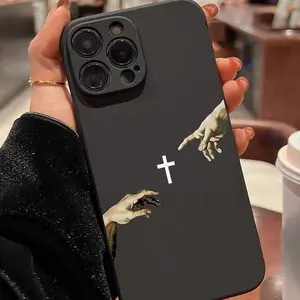 Creative Cross Pattern Phone Case, Anti-drop Shockproof Phone Protective Cover, Phone Accessory Compatible with iPhone 11 12 13 14 15 16 Pro Max iphone  15  pro  max  case