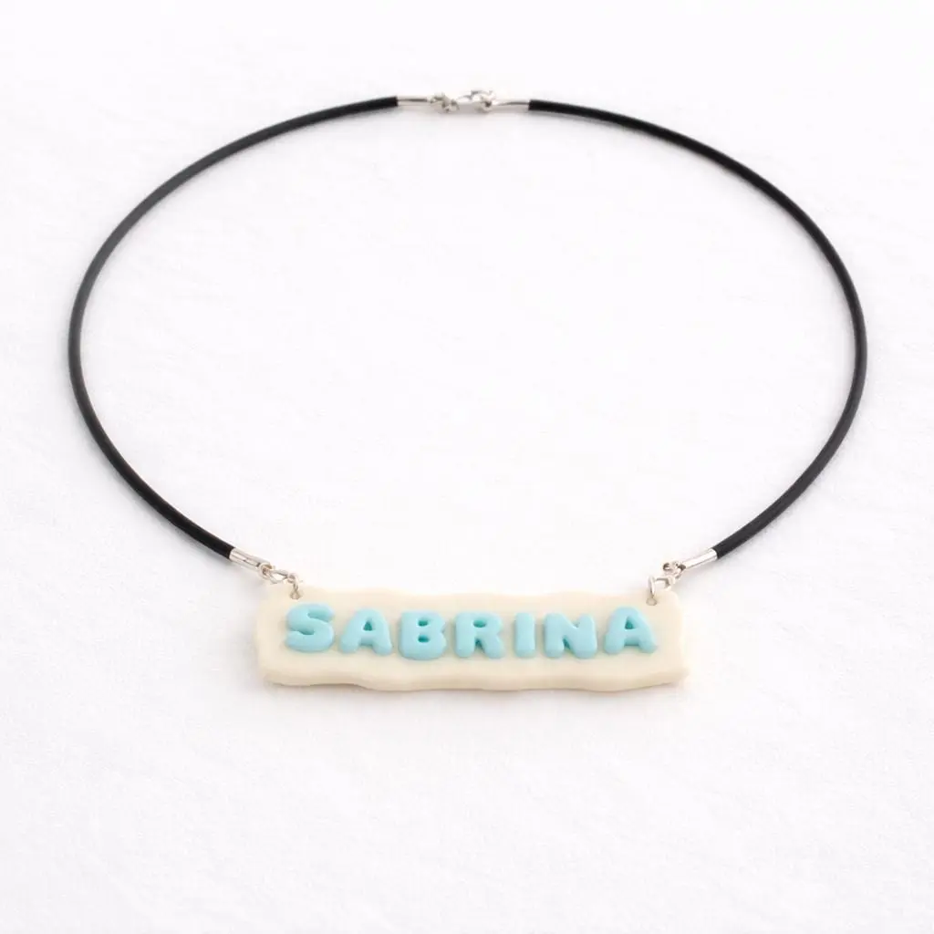 Personalized Name Necklace, Custom Clay Name Necklace, Handmade Polymer Clay Jewelry, Cute Pastel Name Necklace, Gift for Her, Unique