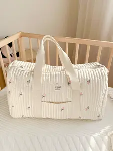 Cute Bear Pattern Travel Bag, Large Capacity Zipper Bag with Detachable Shoulder Strap, Daily Convenient Travel Bag for Women & Girls, Travel Duffel Bag, Traveling Bag, Portable Overnight Bag, Travel Essentials Bag