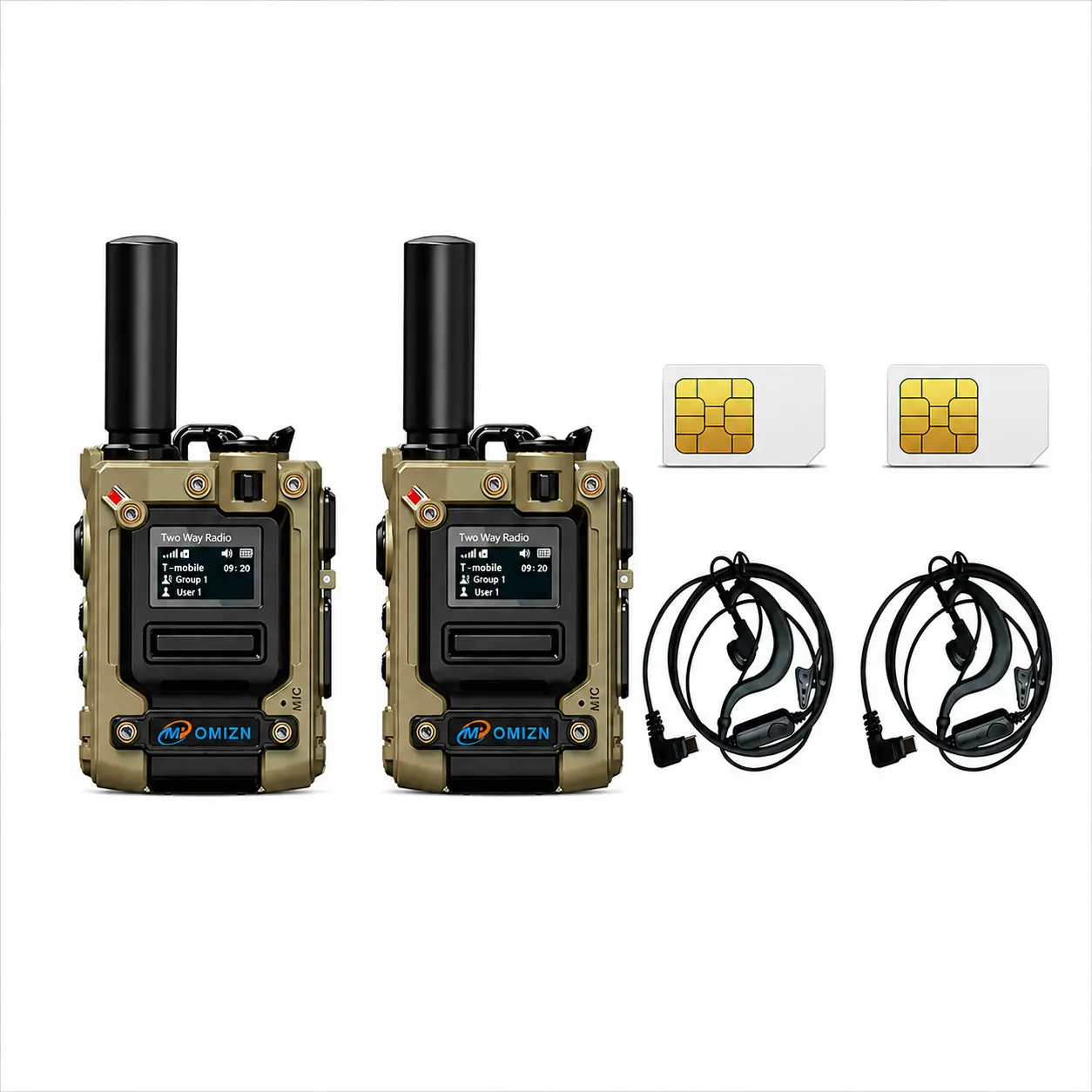 two pcs+sim+earphone