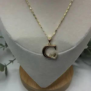 Choose on live , Ur Letter High Quality Daily Wear Necklace with Letter Pendant in Gold Finish for Everyday Elegance