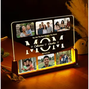 Personalized Mother's Day Gifts Customized Gifts For Mom Custom Picture Frame Grandma Gift Ideas Photo Collage Night Light Room Decor