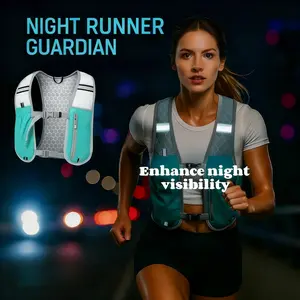 Night Running Backpack Reflective Strip, Cycling Running Casual Small Bag, Breathable Waterproof Running Vest Water Bottle Phone Backpack
