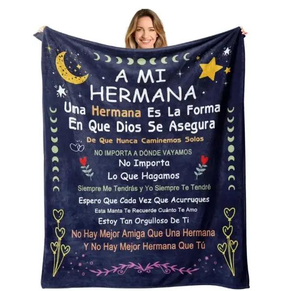 Heartfelt Spanish Mom to Daughter Birthday Blanket – Soft, cozy throw with personalized birthday wishes, versatile for bedroom, living room, sofa, camping, an ideal gift for family and friends