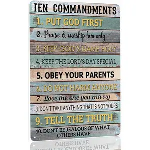 my everything poster The Ten Commandments Metal Tin Sign 10 Commandments Wall Art Decor Ten Commandments Poster 8X12 Inch