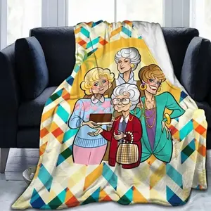 The Golden Girls Sitcom Fleece Blanket, Golden Girls Dorothy Sophia Rose Blanche Vintage Art Classic Film Blanket Christmas Birthday Gift,Christmas Gifts Birthday Gifts