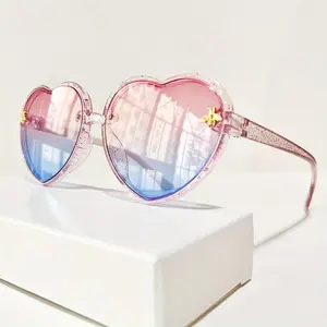 Kids' Retro Heart-Shaped Over-Eyeglass Non-Prescription Frames - Adorable Fashion Eyewear in Pink, Purple, Black, Over-Eyeglass Non-Prescription Glasses