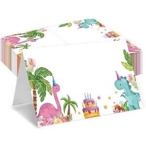 Dinosaur Place Cards Safari Jungle Table Place Cards For Table Setting Tropical Dino Name Cards For Birthday Party Baby Shower Gender Reveal 25 Cards Included