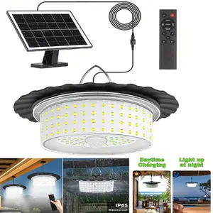 【2026】Outdoor&Indoor Solar Shed Light,  Upgrade 244 LED,360° Lighting Motion Sensor Pendant Light, Waterproof Solar Lights with Remote Control, Timer, 5 Modes,IP65 Waterproof