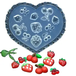 Strawberry Cherry Fruit Silicone Mold for Nail Art, DIY Manicure Tool, Nail Art Tools, Easy-To-Use, Durable, Perfect for Creative Designs
