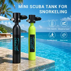 Pack More Fun for Your Summer Trip, ChikaDIV 0.5L Mini Scuba Tank for Easy Underwater Breathing, Beach Vacations, Snorkeling Fun & Shallow Water Adventures