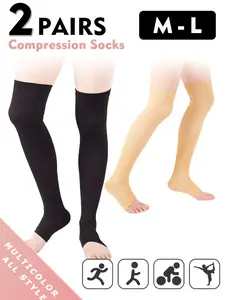 Men's & Women's Compression Socks Wide Calf Booster Socks for Circulation Running Nurses Pregnant Women, Sporty Style All Seasons, Sports Athletic Socks