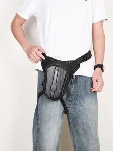 Men's Adjustable Multifunctional Waist Bag, Multi-Layered Bike Riding Backpack, Student Sports Shoulder Bag, Outdoor Work Tool Bag, Waist Belt Bag, Zipper Bum Bag