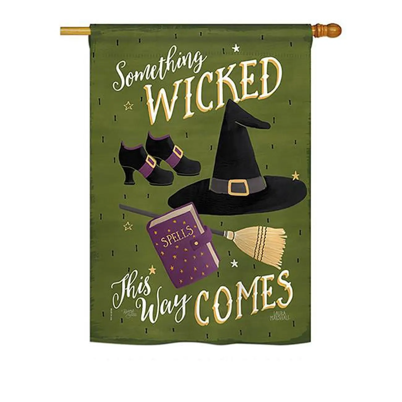 Breeze Decor BD-HO-H-112082-IP-BO-DS02-US 28x40 in. Print Hanging Halloween Seasonal Decorative Vertical House Banner - Something Wicked Fall