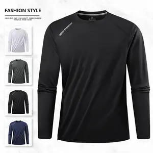 Men's versatile night run tee - quick-dry, breathable, slimming long-sleeve sports T-shirt for gym workouts