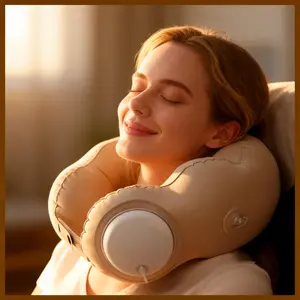 2-in-1 Inflatable Cloud Pillow for Neck & Back Support – Portable, Foldable Cushion for Travel, Car, Office & Home