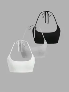 Fashion Sexy Beach Vacation Style Women's Underwear Sets Tie Back Adjustable Vest Set, Casual Home Wear, Three-Piece, Comfortable and Stylish