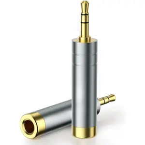 1/4'' to 3.5 mm Headphone Adapter 2PACK, 3.5 mm(1/8'') Plug Male to 6.35 mm (1/4'') Jack Female Stereo Adapter for Headphone, Guitar, Digital Piano, Speaker, Amplifier