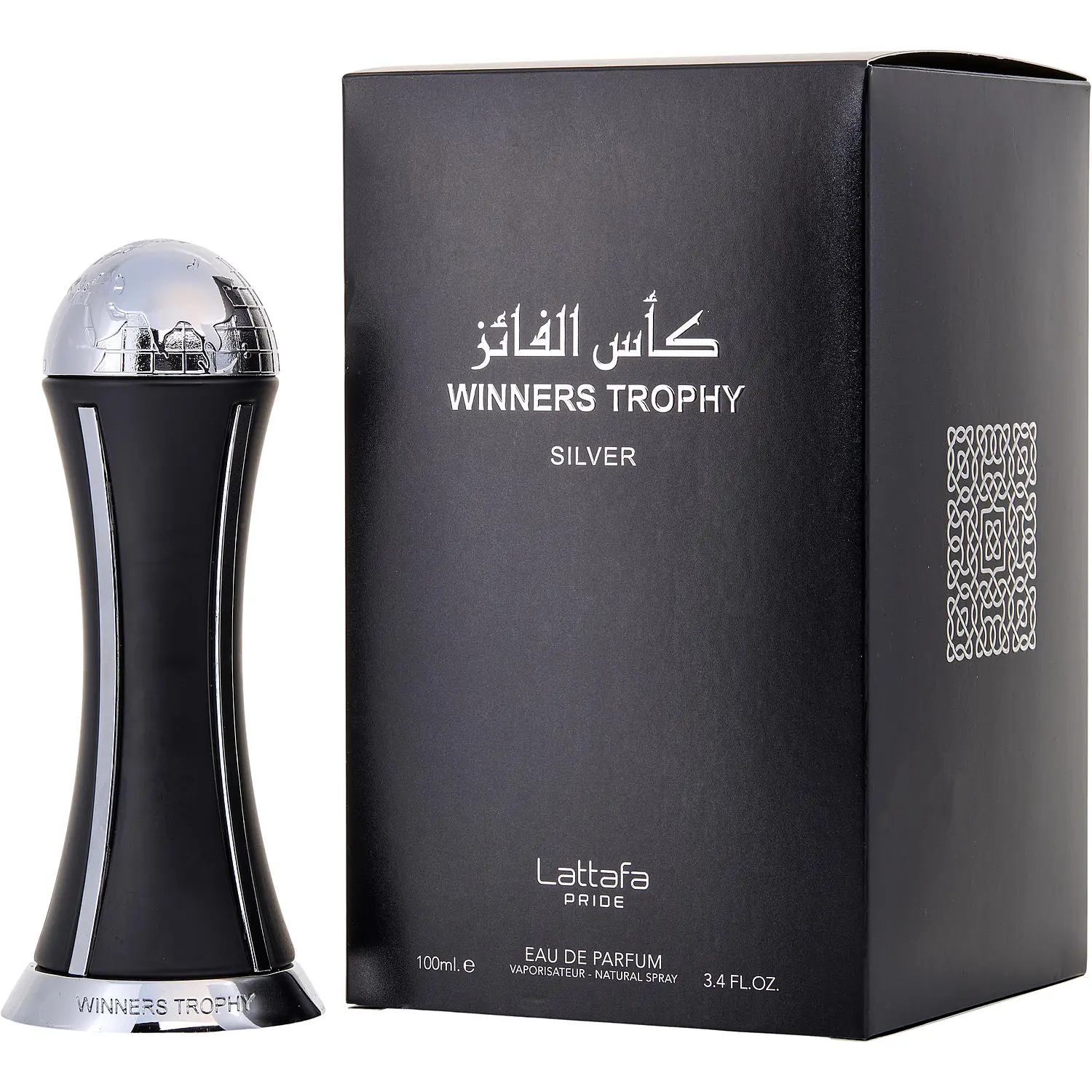 Lattafa Pride Winners Trophy Silver Eau De Parfum - Unisex Fragrance Perfume Scent, Aromatic Woody, Vanilla-Lavender, EDP, Fresh Aroma
