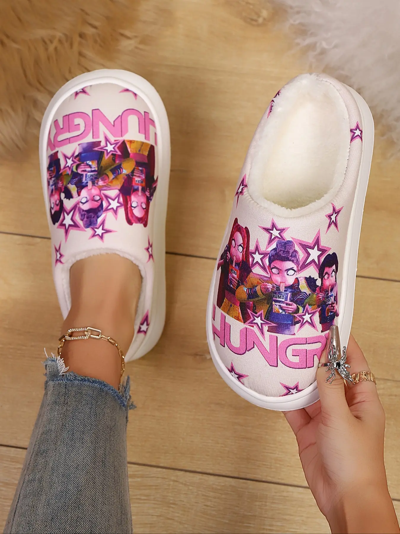 Women's K-Pop Huntrix Pattern Anti-Slip Home Slippers, Comfortable ...