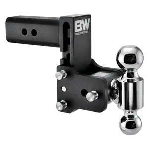 B&W Trailer Hitches Tow & Stow Adjustable Trailer Hitch Ball Mount TS20037B Fits 2.5" Receiver Dual Ball 2" x 2-5/16" 5" Drop 18,000 GTW